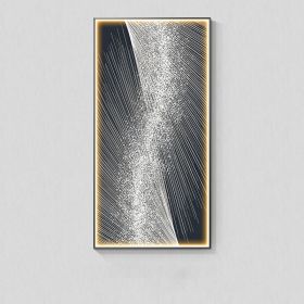 Modern Light Luxury Wall Abstract With Light Hanging Picture (Option: B-50X100CM-Black Frame)